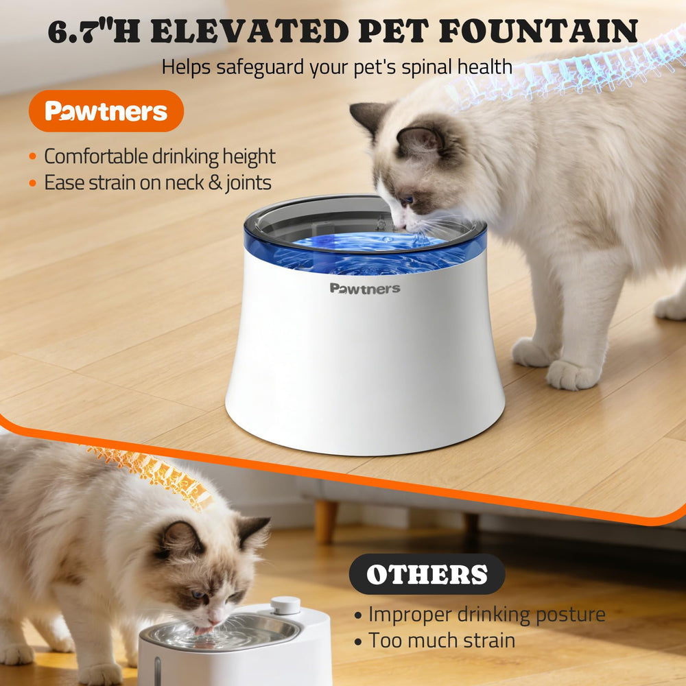 Pawtners filtración por vortice, agua limpia para mascotas.