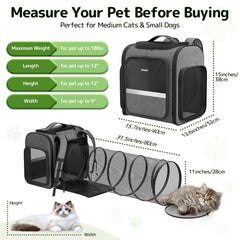 Pawtners Mochila para gato estructura de hierro y malla anti-rayaduras para durabilidad.
