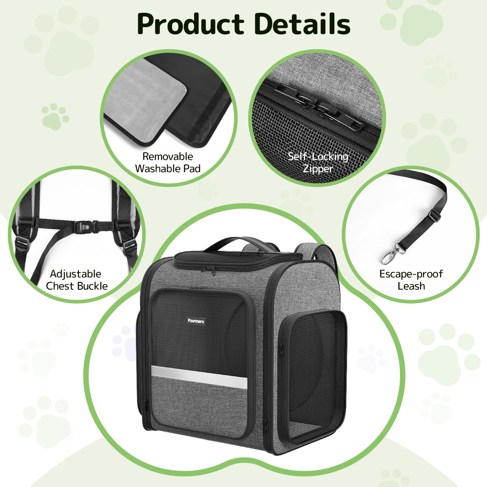 Pawtners Mochila para gato uso en viajes y excursiones para explorar.