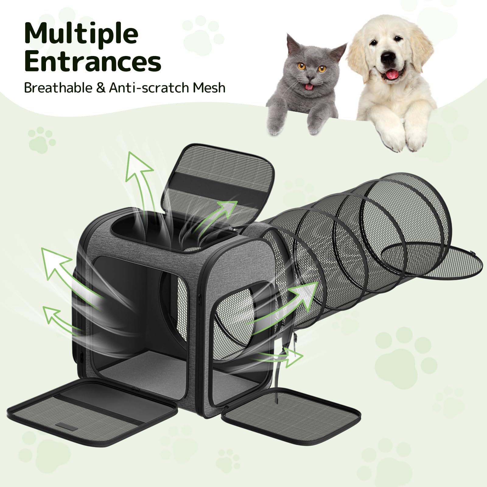 Pawtners Mochila para gato ventana de malla lateral para mejor ventilación.