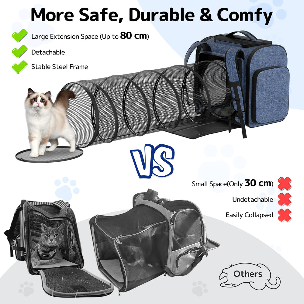 Pawtners transportín con correas y espalda ergonómicas para viajes cómodos.