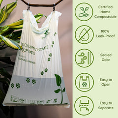 Bolsas Pawtopia compostables para excrementos, control de olor en caminatas diarias.