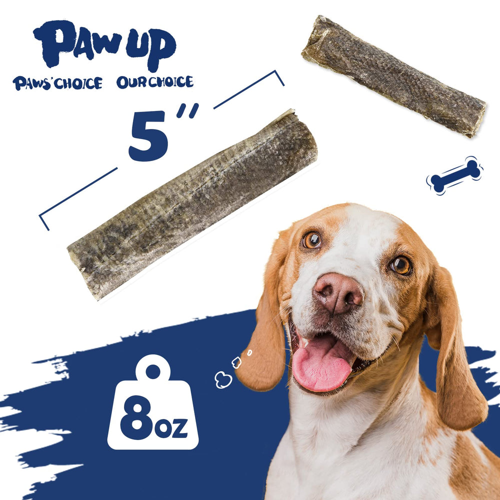 PAWUP Bouchées-peau-cabillaud-naturelles, texture croquante idéale pour favoriser le nettoyage des dents.