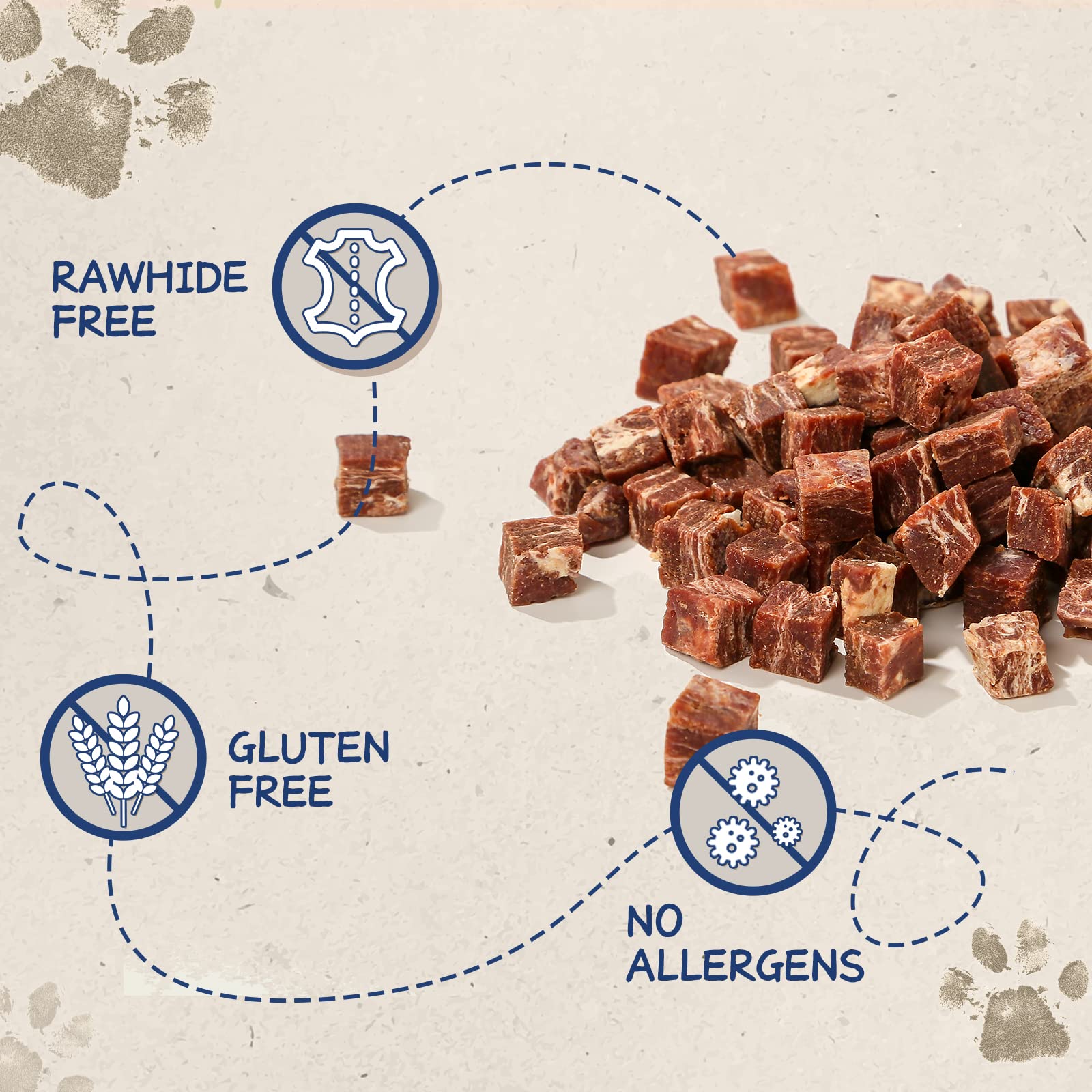 PAWUP ingredientes naturales de bacalao y carne para perros.