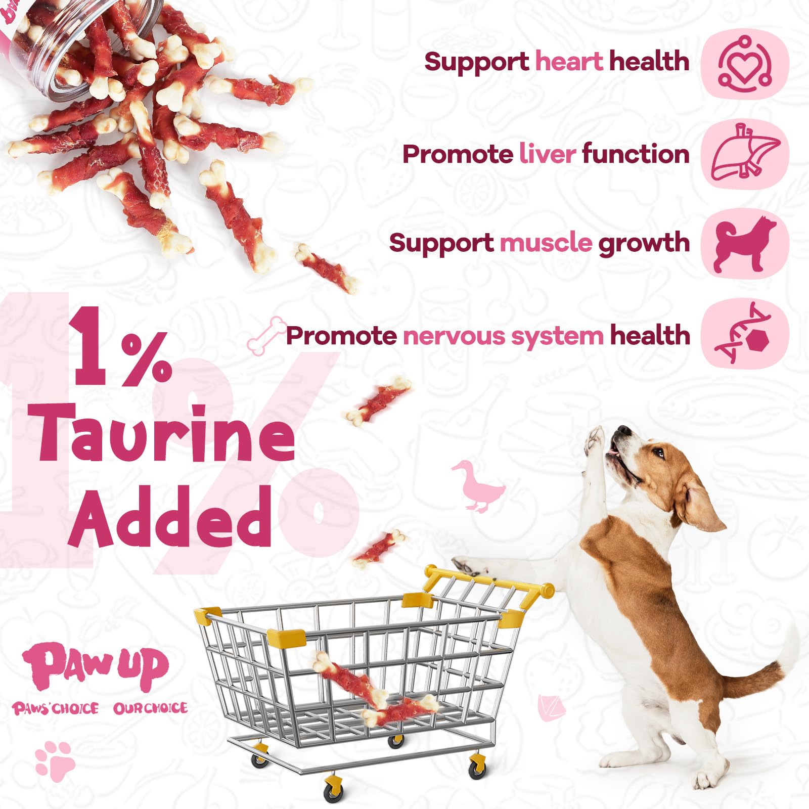 PAWUP Limpieza dental natural con sabor agradable para perros pequeños