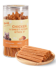PAWUP palitos de pollo y batata dulce, snack proteico fácil de masticar para perros