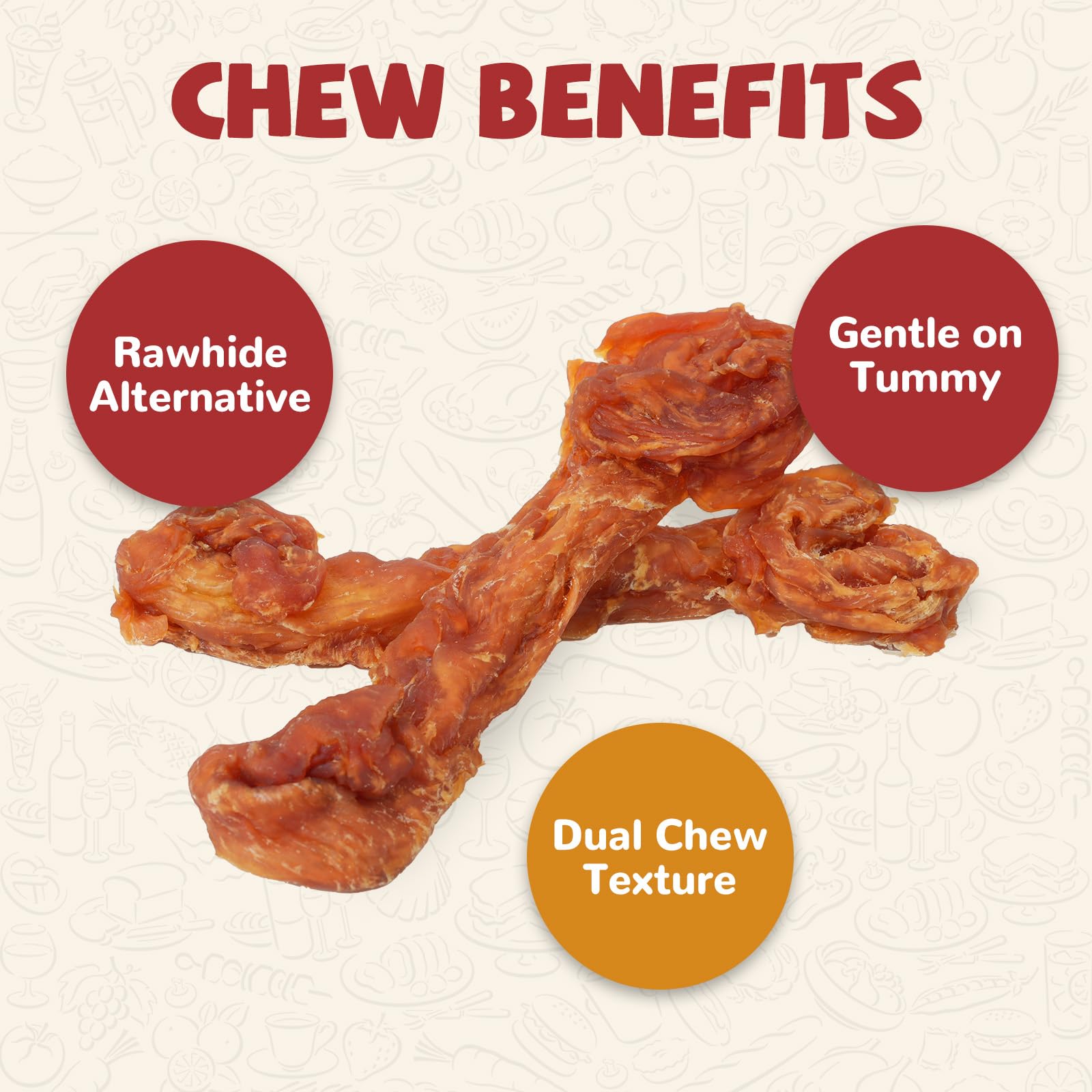 PAWUP snack libre de cuero crudo, con ingredientes simples
