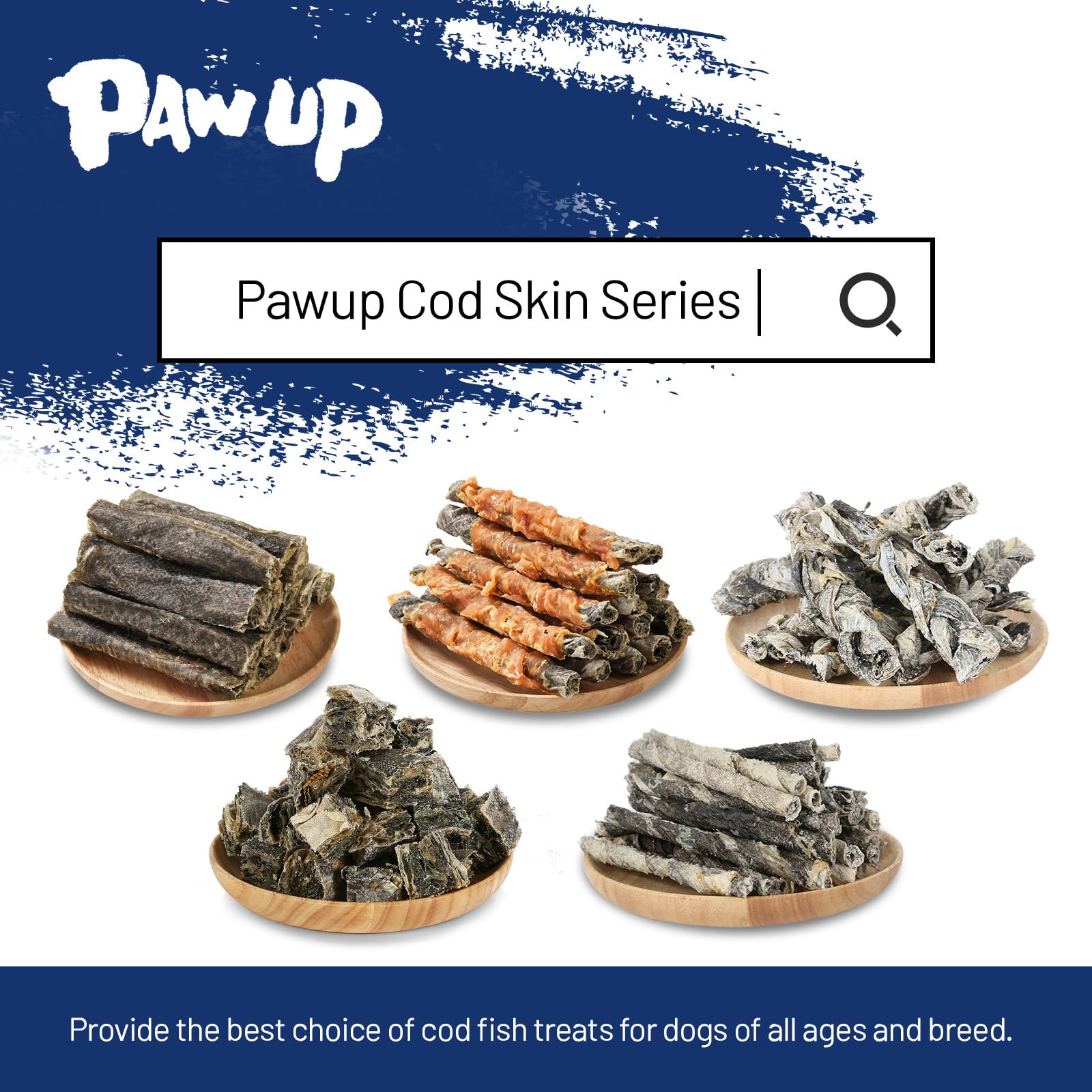PAWUP Traitement-dent-chien-cabillaud, aide potentielle au tartre lors des récompenses.