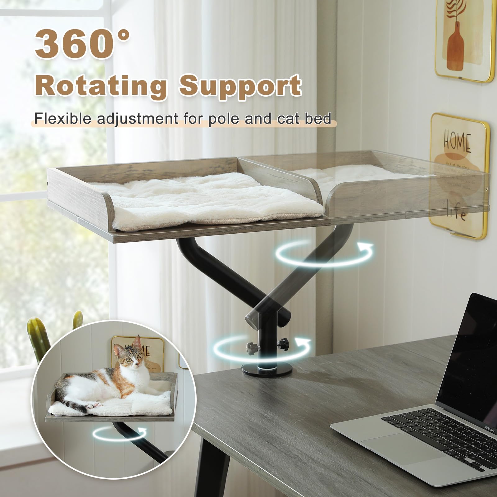 PAWZ Road Cat Desk Bed: diseño elevado que ahorra espacio en tu zona de trabajo.