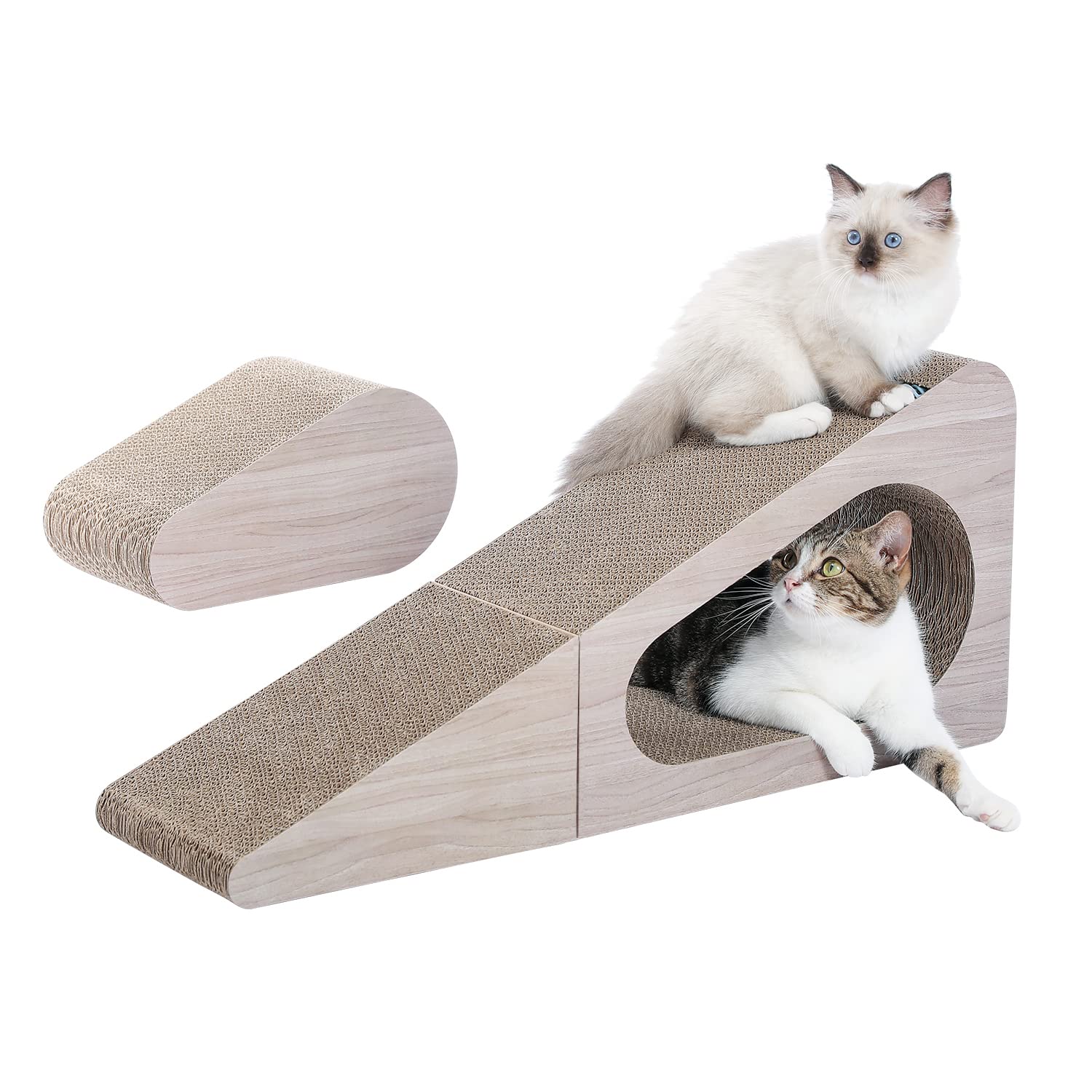 PAWZ Road Gato Rascador Triángulo Grande, superficie amplia para rascar y estirarse.