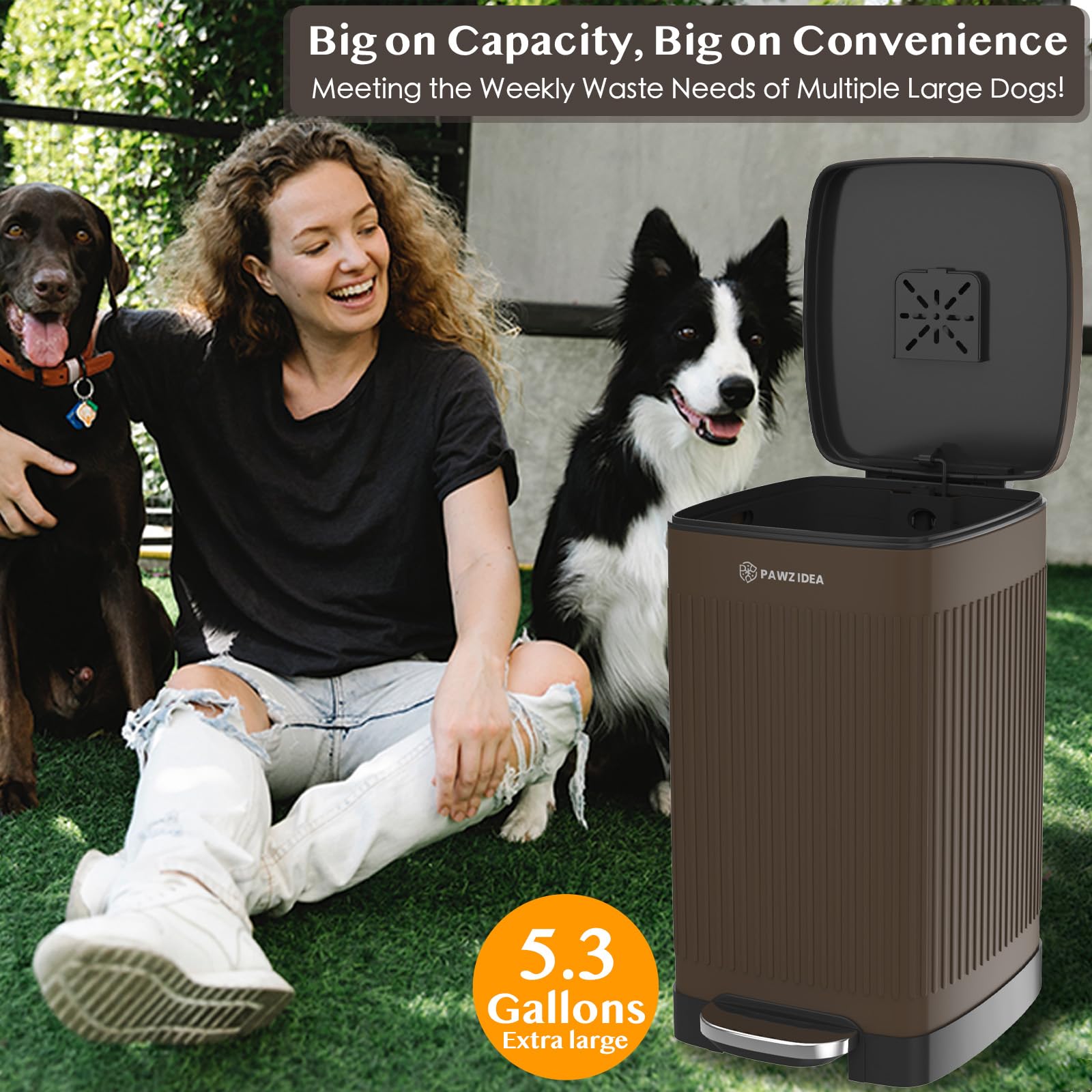 PAWZIDEA compatible con bolsas de basura de 6 galones para cambios rápidos