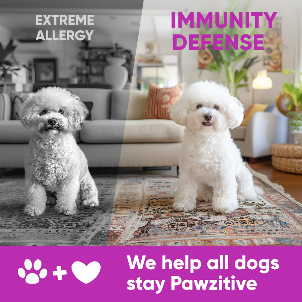 Pawzitive Pets botella en estantería, señalando seguridad y calidad.