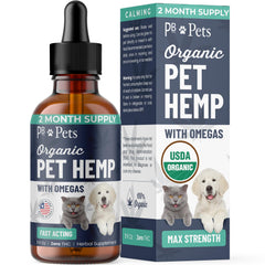 PB Pets Aceite de cáñamo orgánico para perros y gatos en gotas, dosis fáciles.