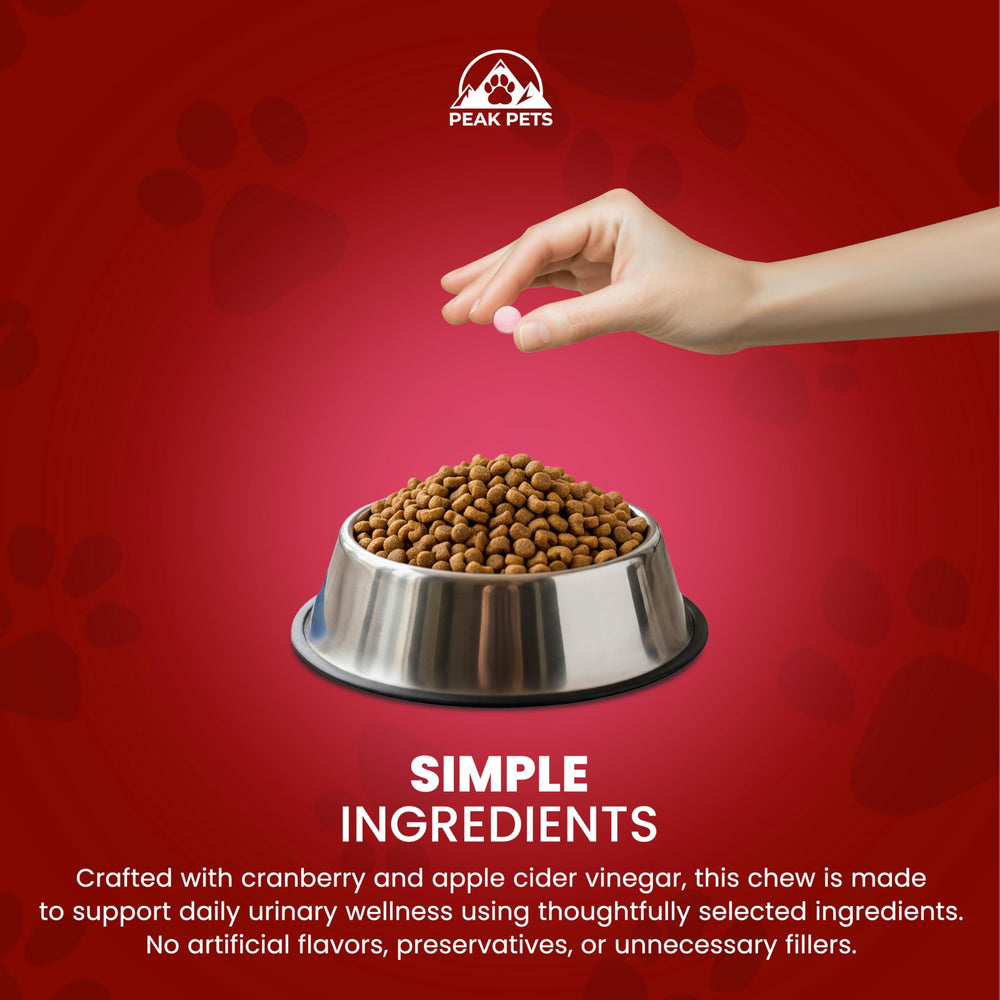 Peak Pets etiqueta indica hecho en Estados Unidos.