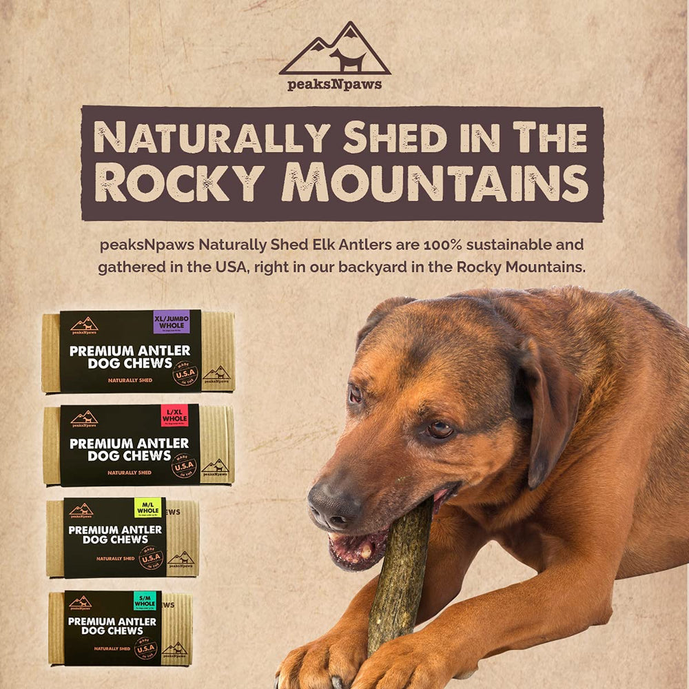 Cuerno PeaksNPaws sin aditivos, opción natural para perros sensibles.