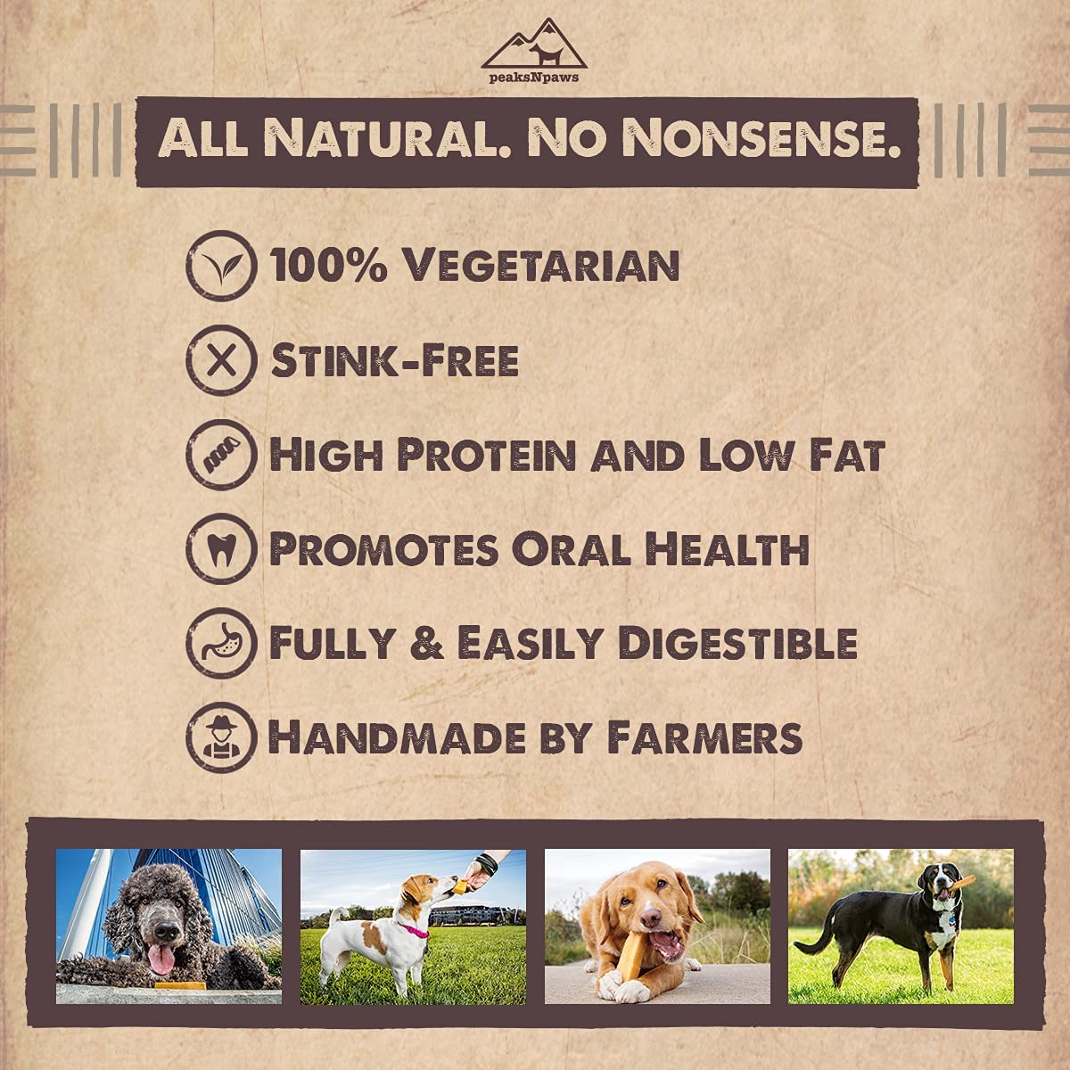 PeaksNpaws empaque-eco-amigable: envase 100% reciclable y cero desperdicio.