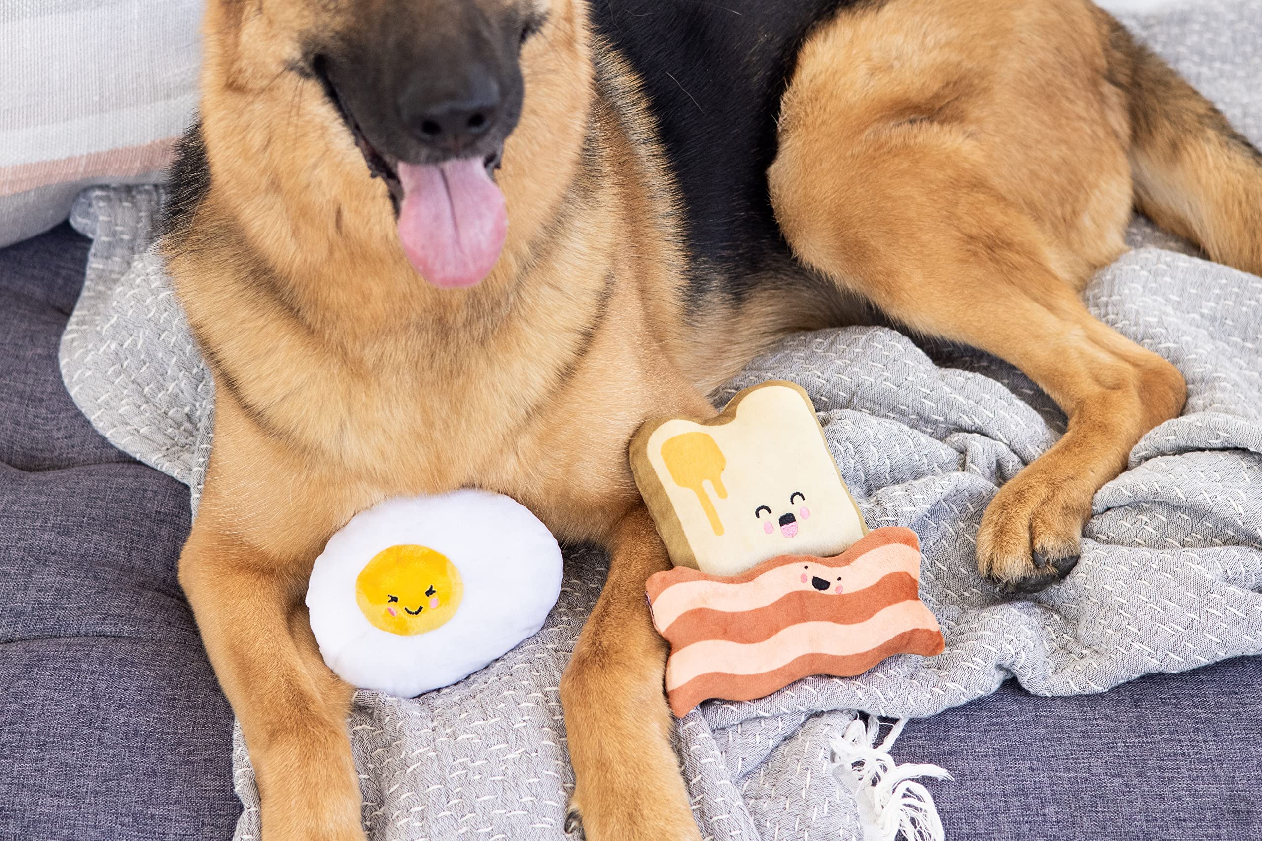Pearhead Barkfast juguete huevo peluche, ideal para morder.