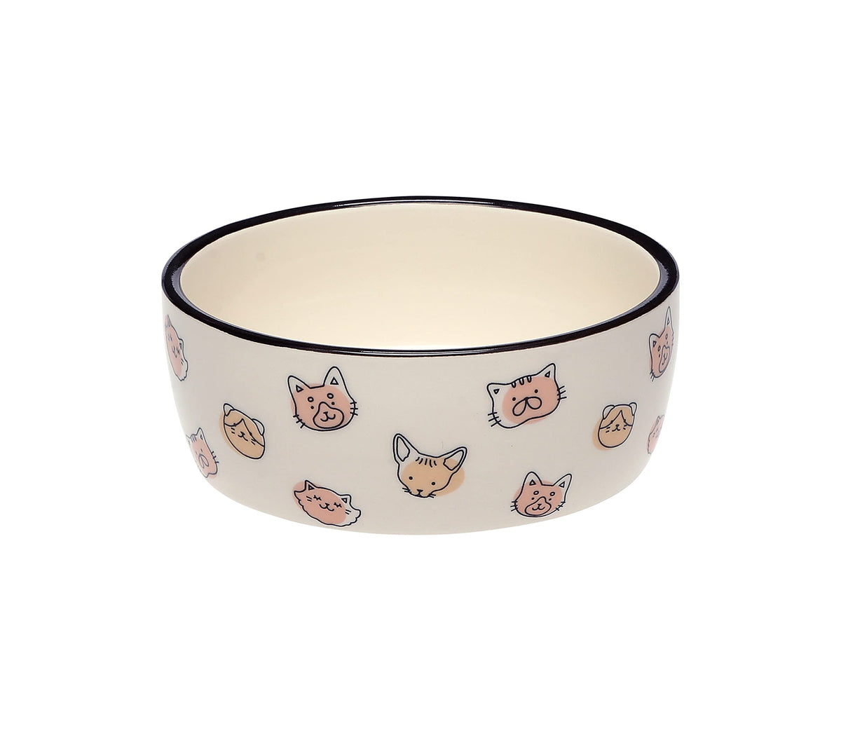 Pearhead Tazón cerámico para gatos con cara adorable, ideal para comida o agua diaria.