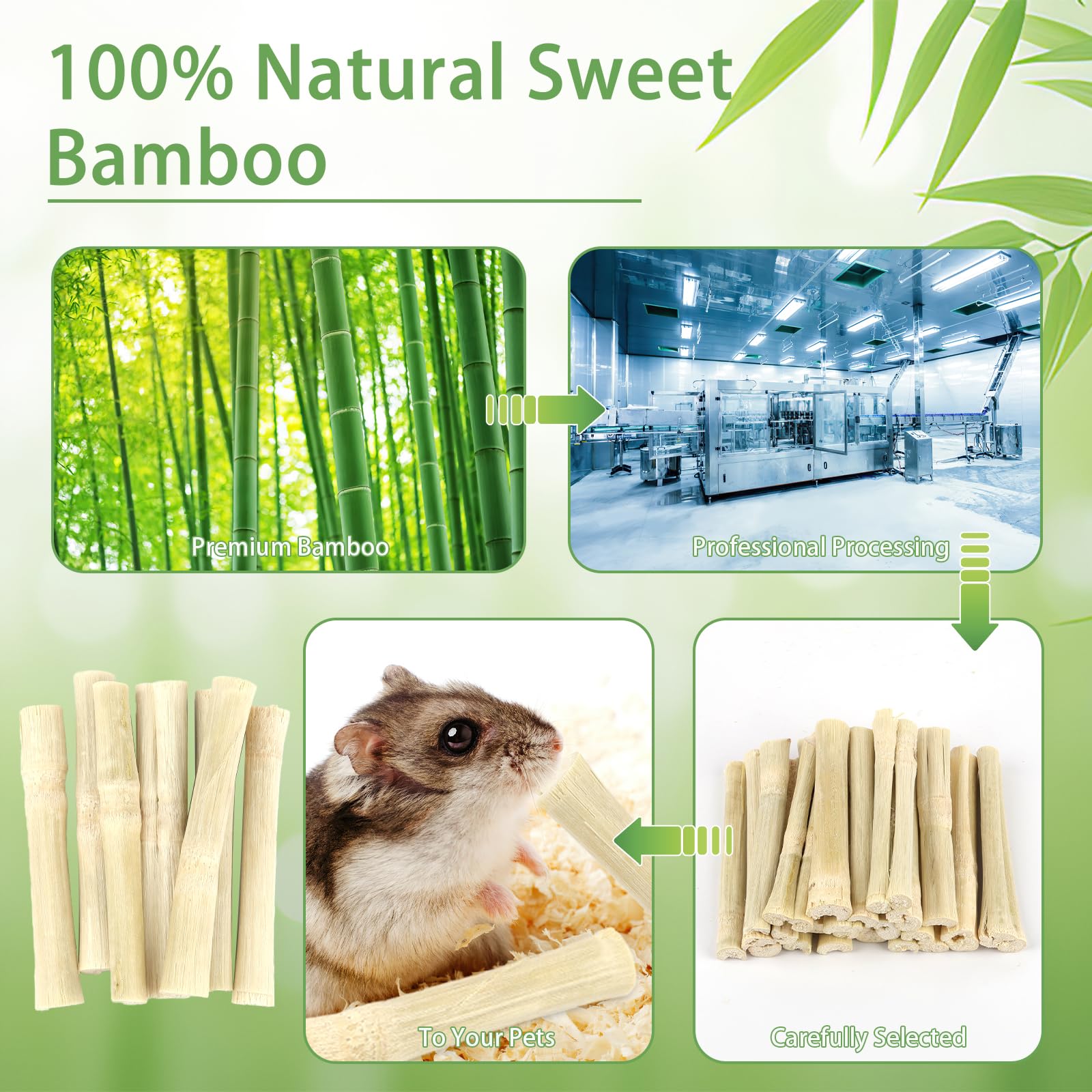 PEASUG juguete masticacion: palitos de bambu dulce para entretenimiento seguro en jaula.