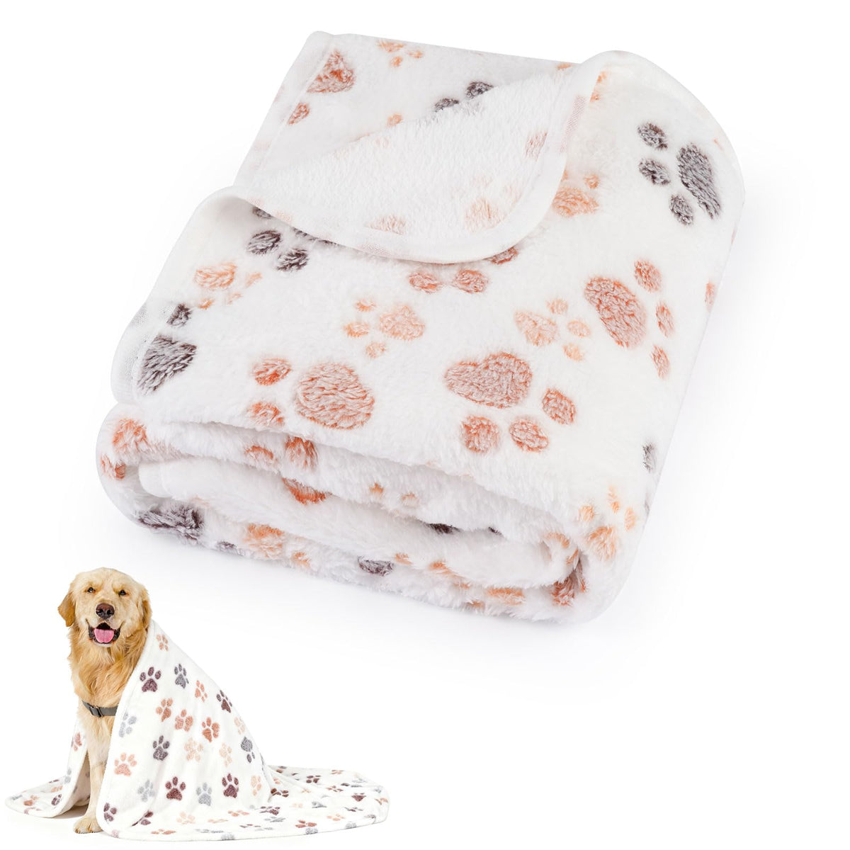 Manta PEASUG para perros medianos, blanco y tacto suave para comodidad diaria.