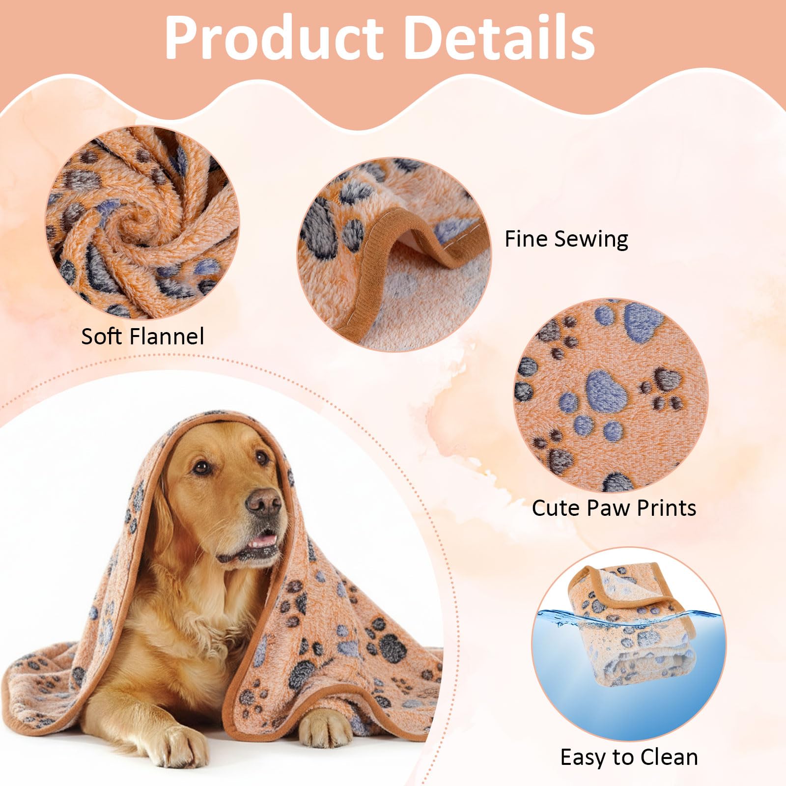 Manta PEASUG para perro pequeño, lavable y fácil de limpiar.