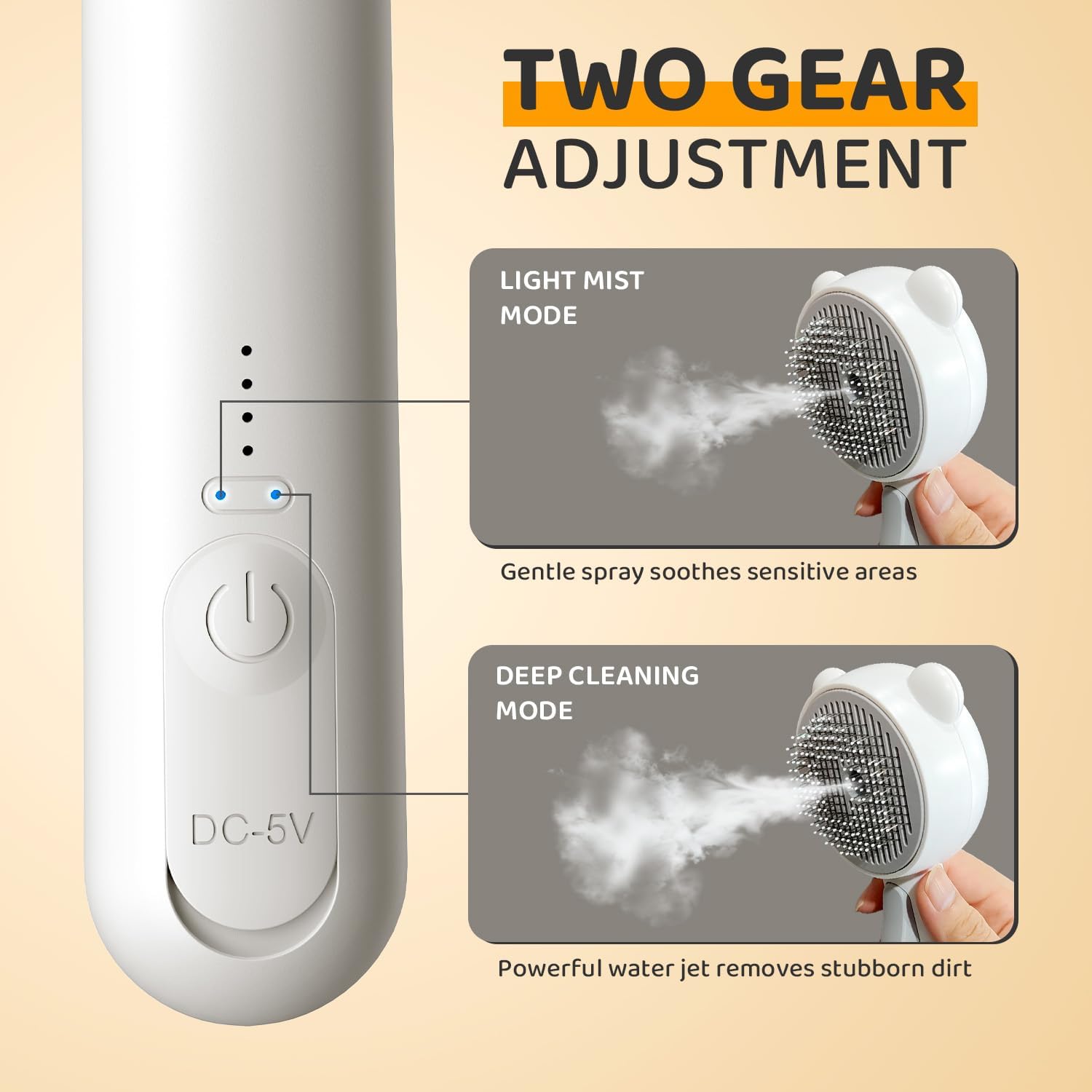 Pecait Cepillo Vapor Gato con dos modos para ajuste suave y profundo