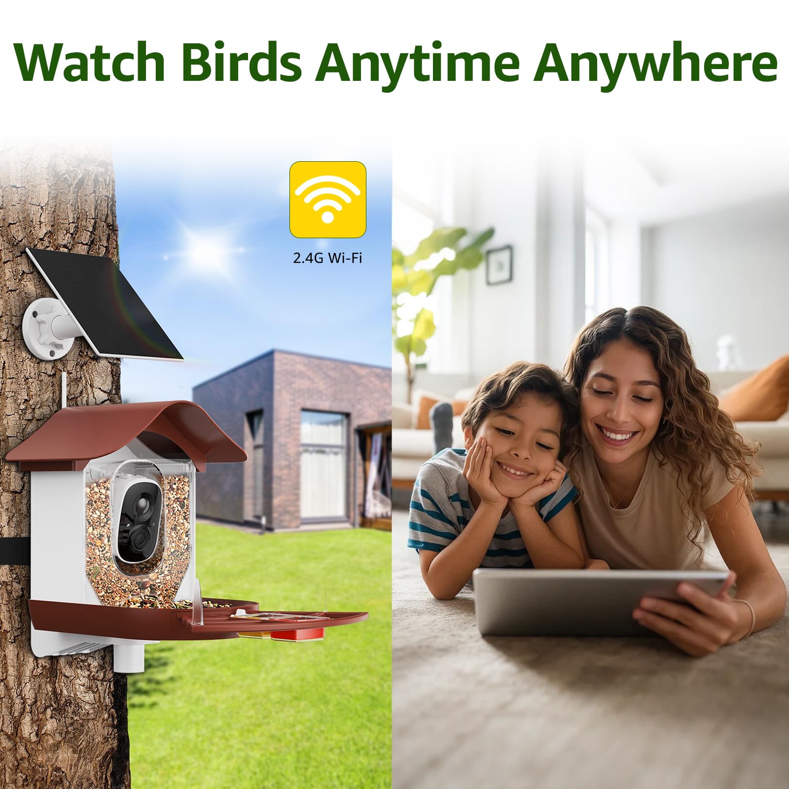 Alerta en tiempo real de PeckCam para ver aves al instante.