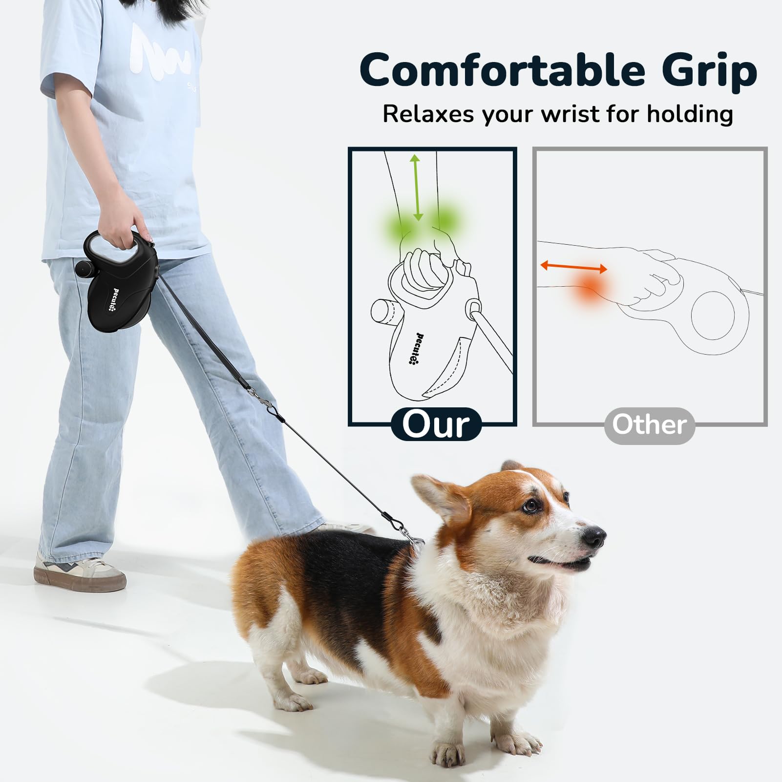 Pecute: asa ergonómica de TPE para manos cómodas