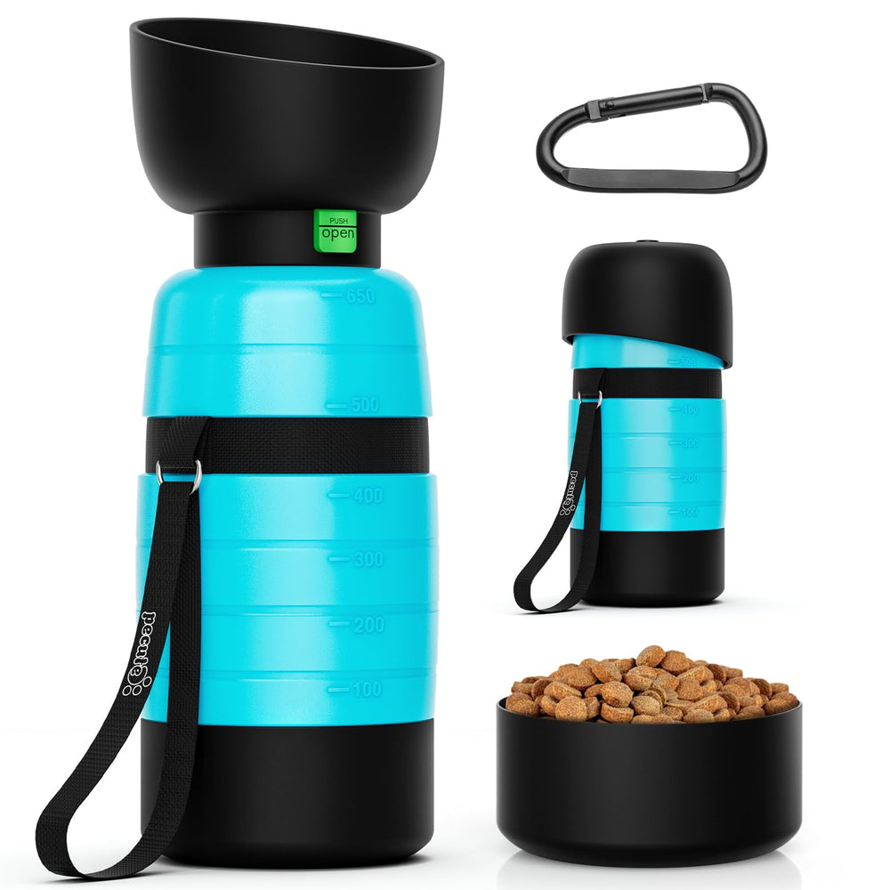 Pecute botella para perros con diseño integrado, ideal para caminatas diarias con tu mascota