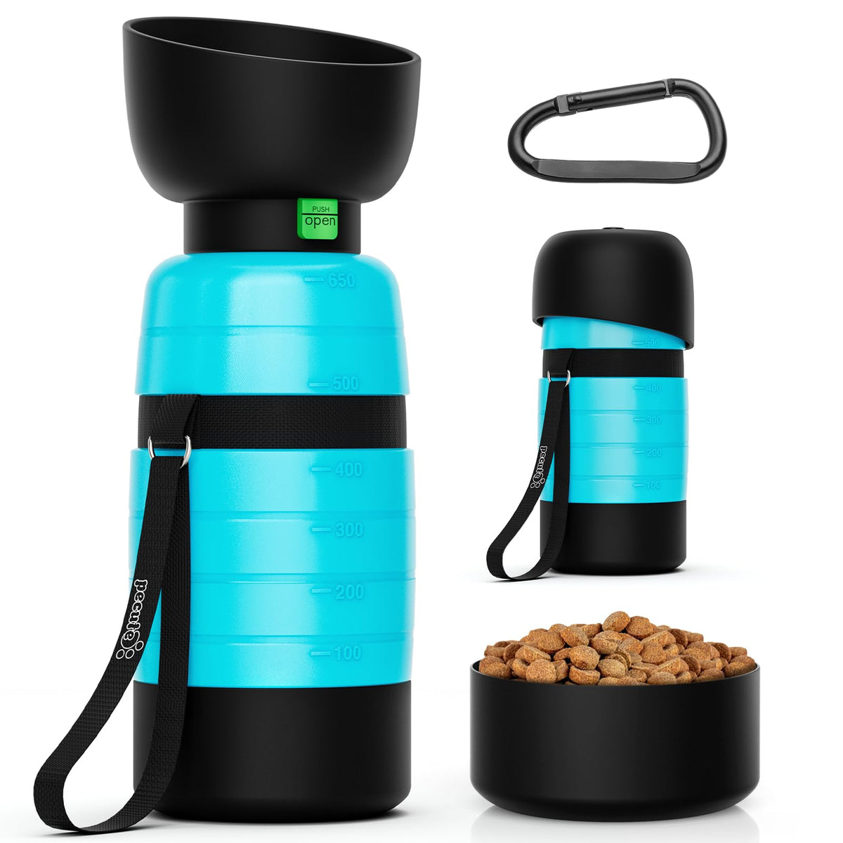 Pecute botella para perros con diseño integrado, ideal para caminatas diarias con tu mascota