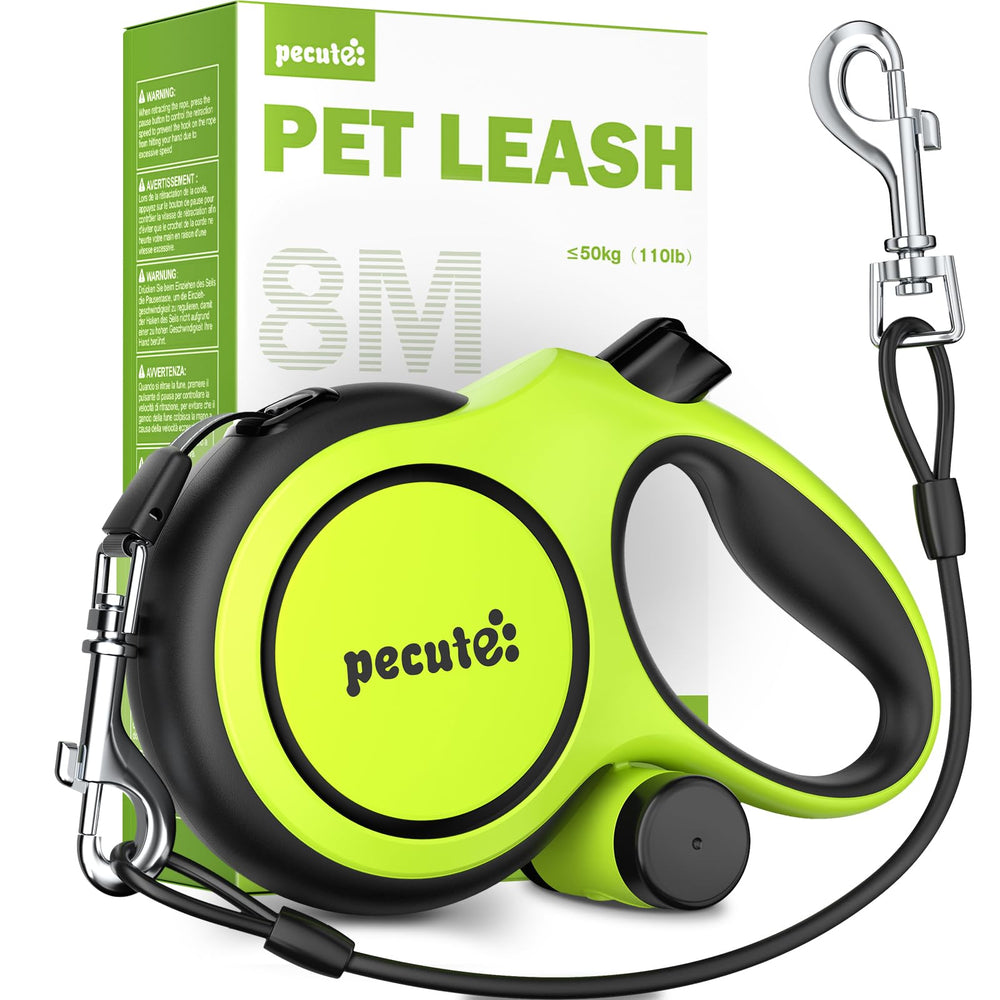 Pecute correa-extensible-26ft ofrece libertad controlada para paseos seguros.