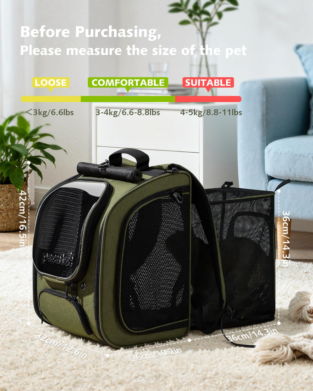 Pecute Mochila para gato ideal para viajes y senderismo