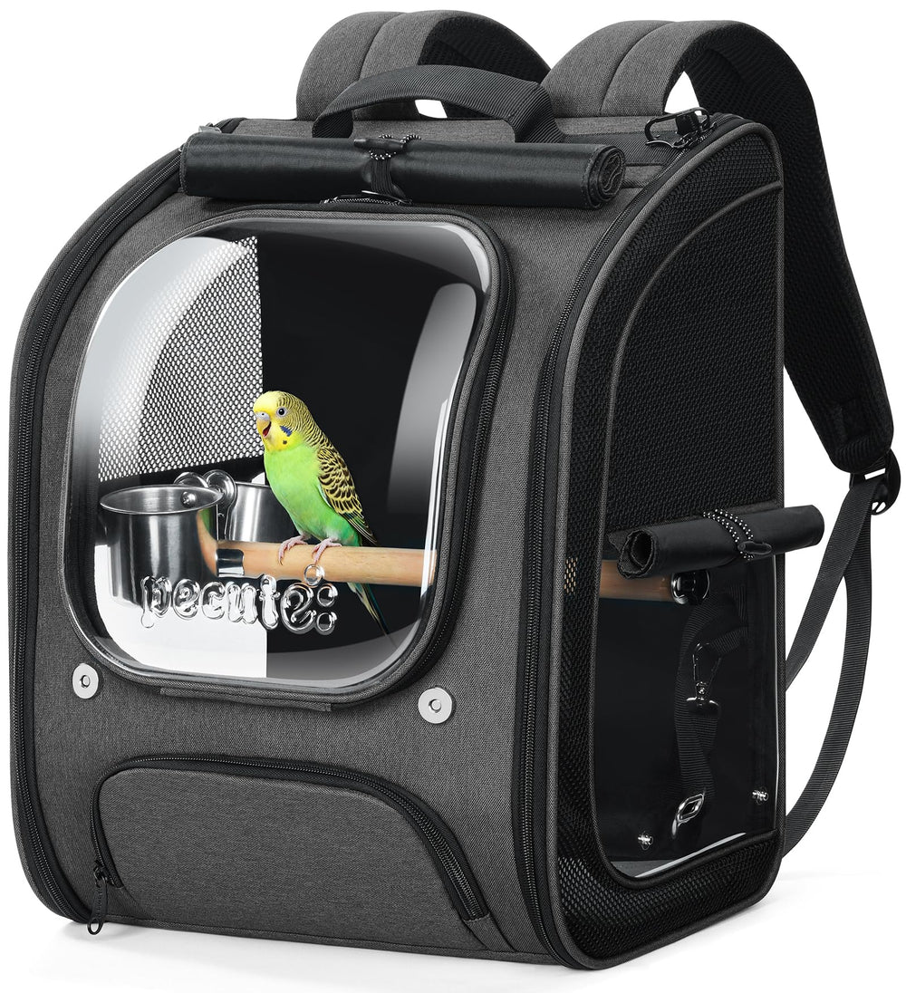 Pecute Mochila para aves con ventana transparente para observar fácilmente.