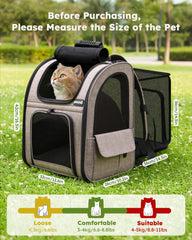 Pecute Mochila Gato Accesos Multiples: entradas fáciles para mascota y dueño