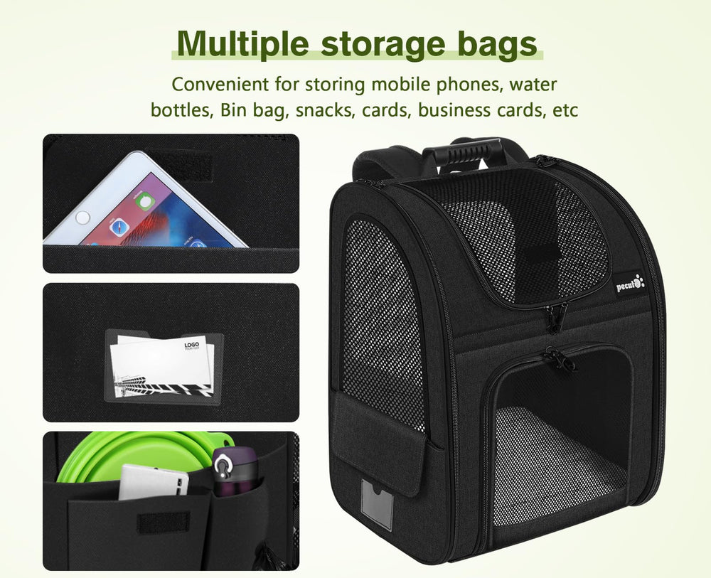 Pecute mochila para viajes, senderismo y camping con mascotas pequeñas.