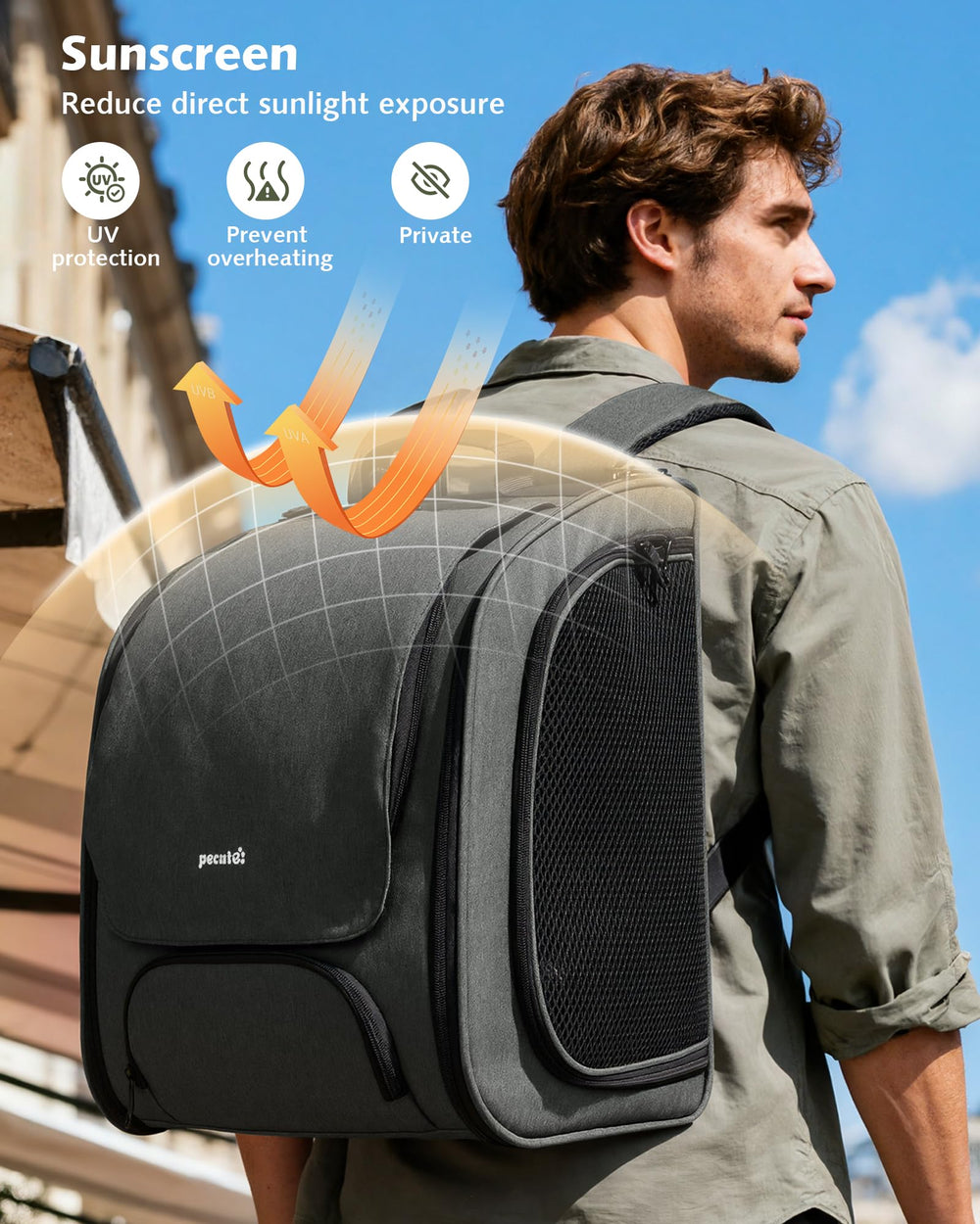 Pecute Mochila Gato Cerraduras con Candado: seguridad adicional para evitar escapes.