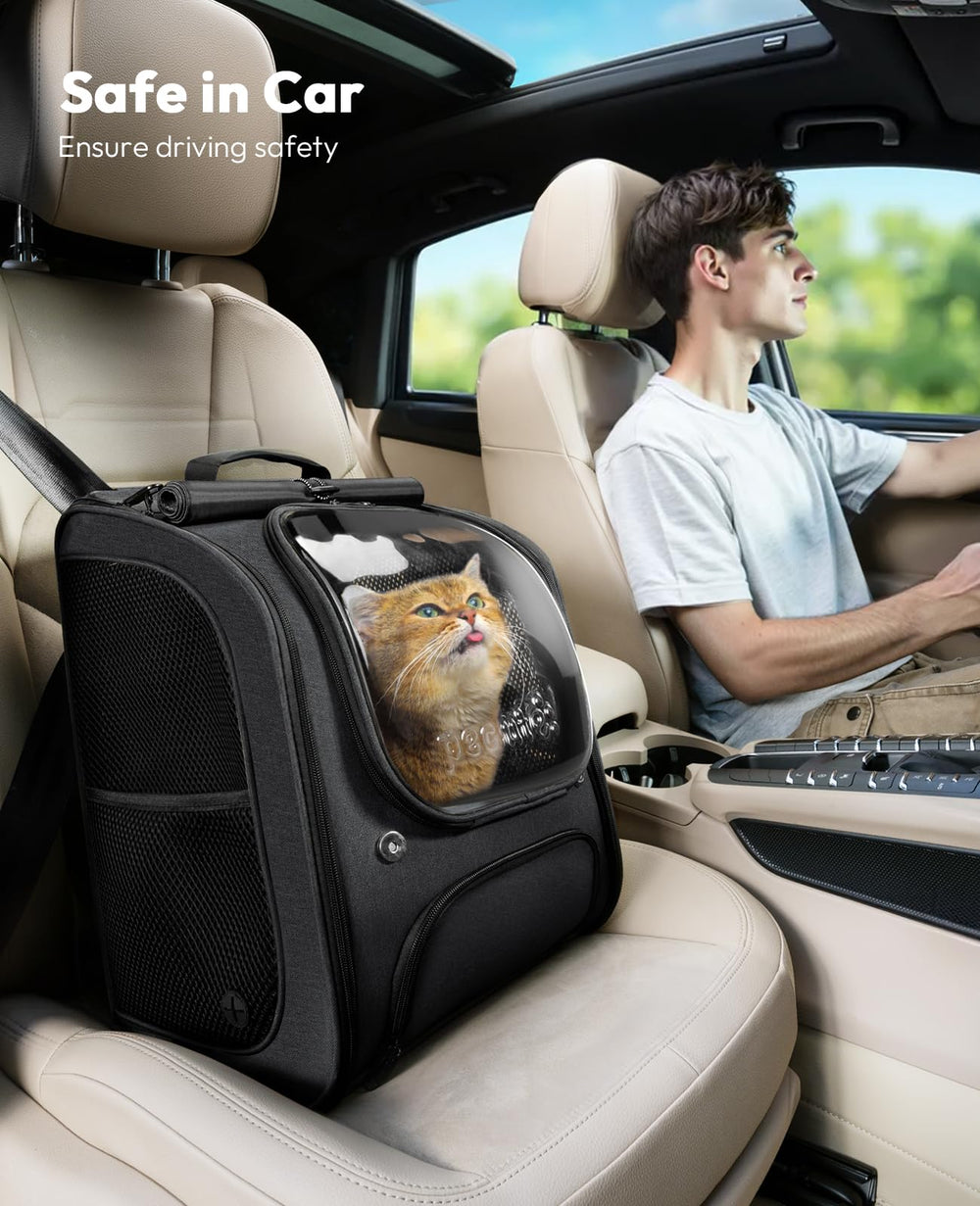Pecute Mochila gato correa de seguridad integrada para evitar escapes.