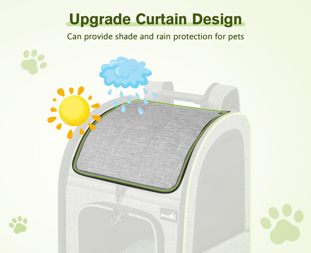 Pecute Mochila para Gatos con entradas múltiples para colocarla fácilmente.