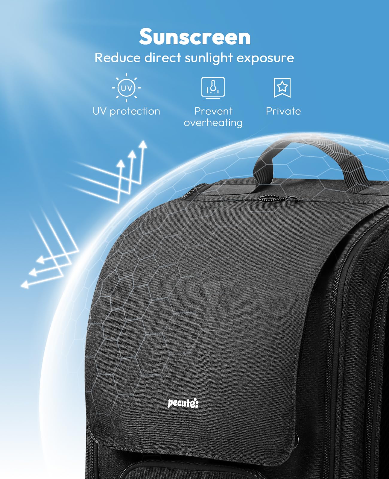 Pecute Mochila gato diseño plegable para almacenamiento compacto.