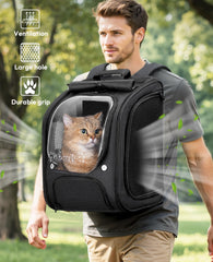Pecute Mochila gato respaldo ergonómico 3D para mayor comodidad y soporte.