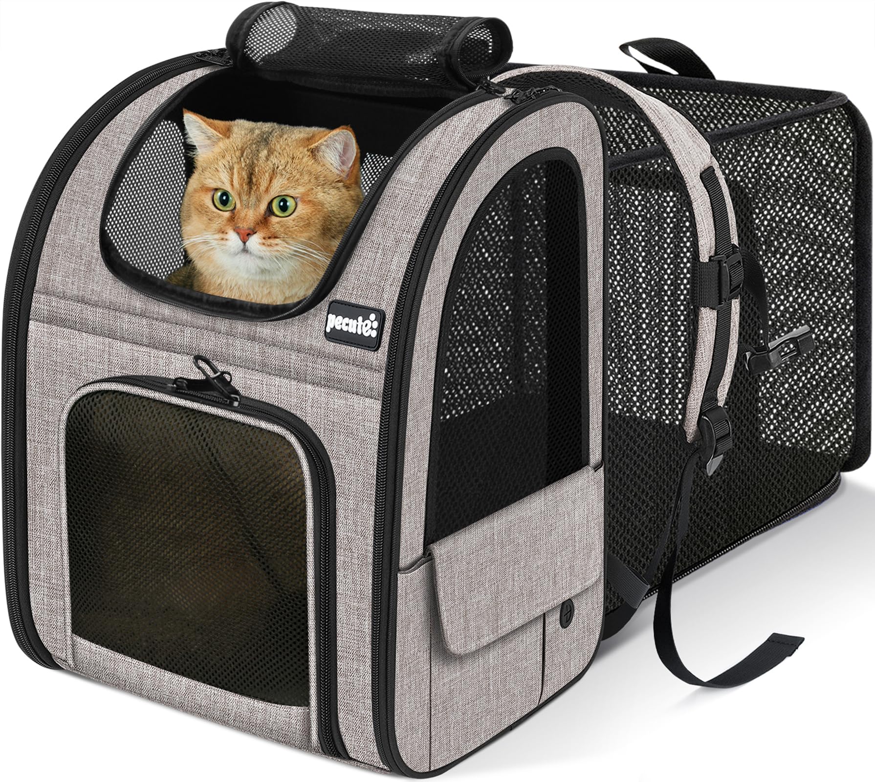 Pecute Mochila Gato Expandible: espacio extra para estirar durante viajes