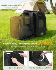 Pecute Mochila gato con ventanas de malla 4 lados ventiladas.