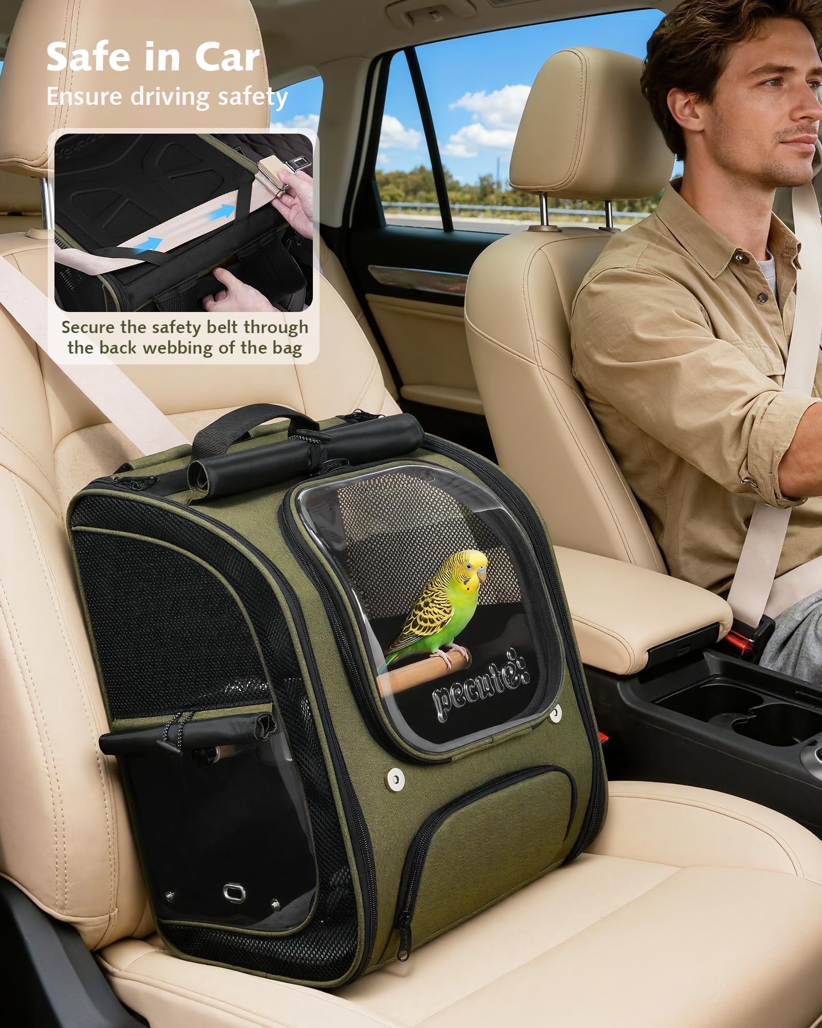 Mochila Pecute para aves, plegable y portátil para almacenamiento