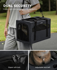 Pecute transportín para gato, armazón de acero de 5mm que mantiene la forma.