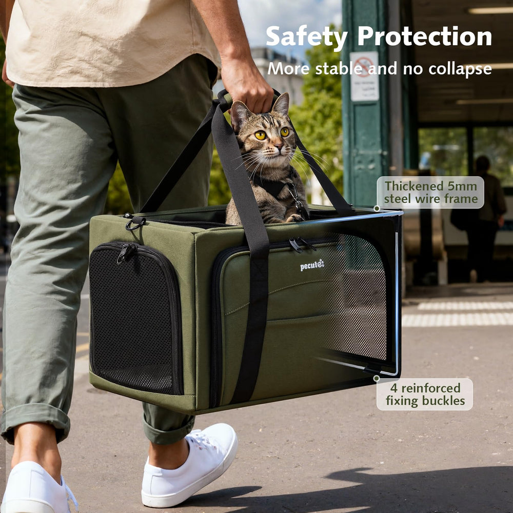 Pecute transportín para gato con cierres zip dobles para mayor seguridad