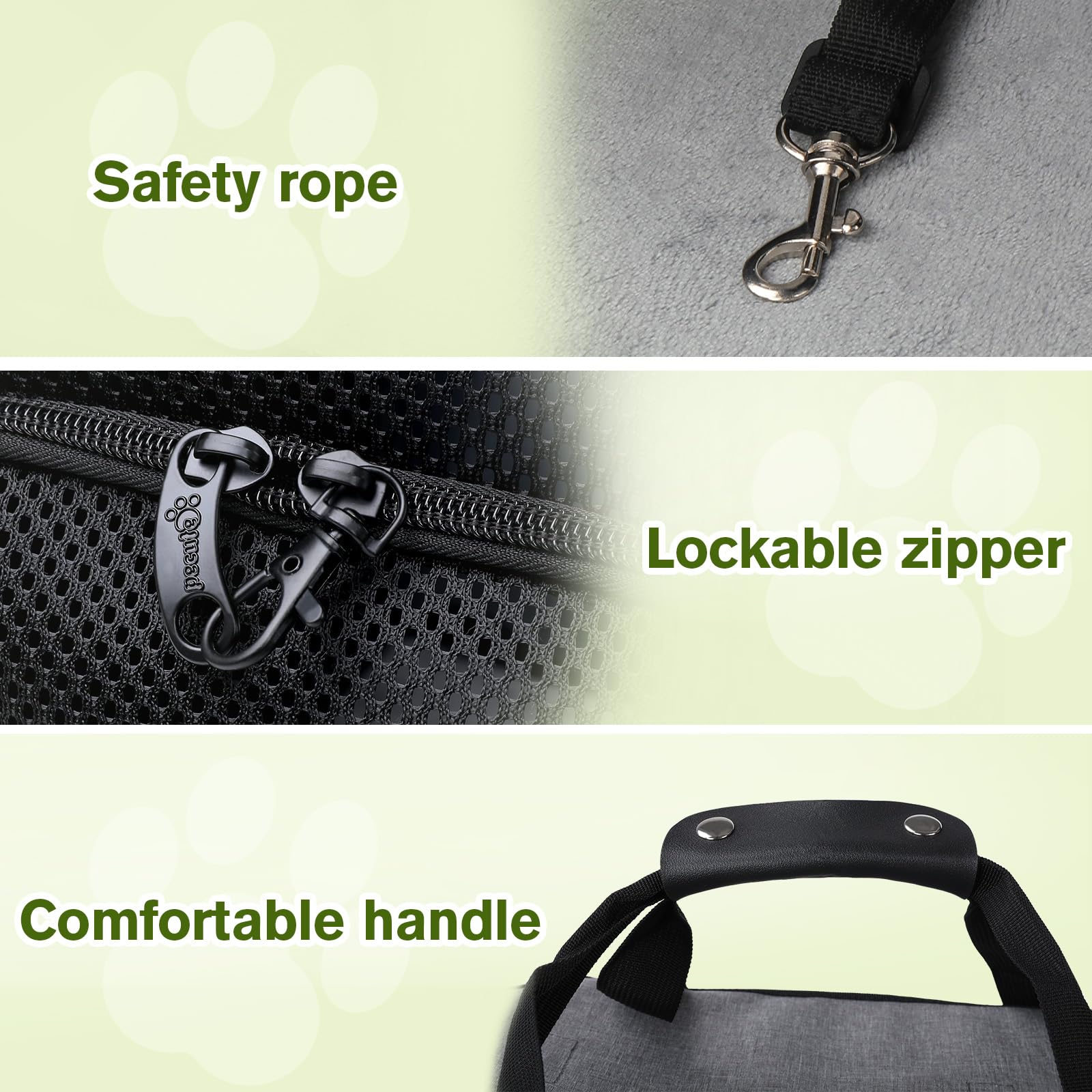 Pecute transportín con toldo enrollable para área privada y protección.