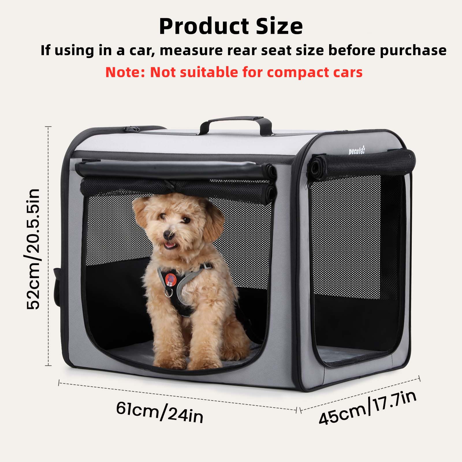 Transportín Pecute para perro ligero para manejo fácil