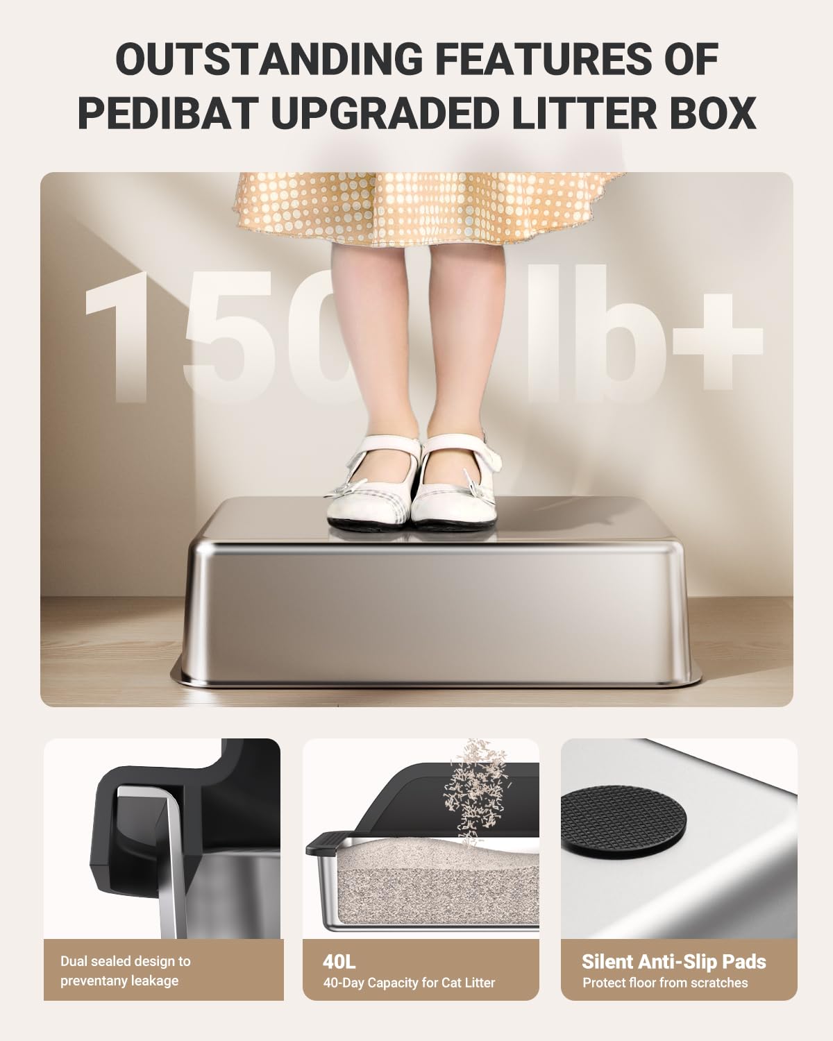 PEDIBAT tapa para caja de arena XL, antiderrames.