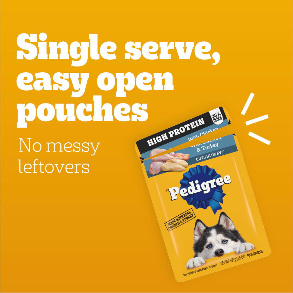 Pedigree con pollo y res en salsa para variedad diaria