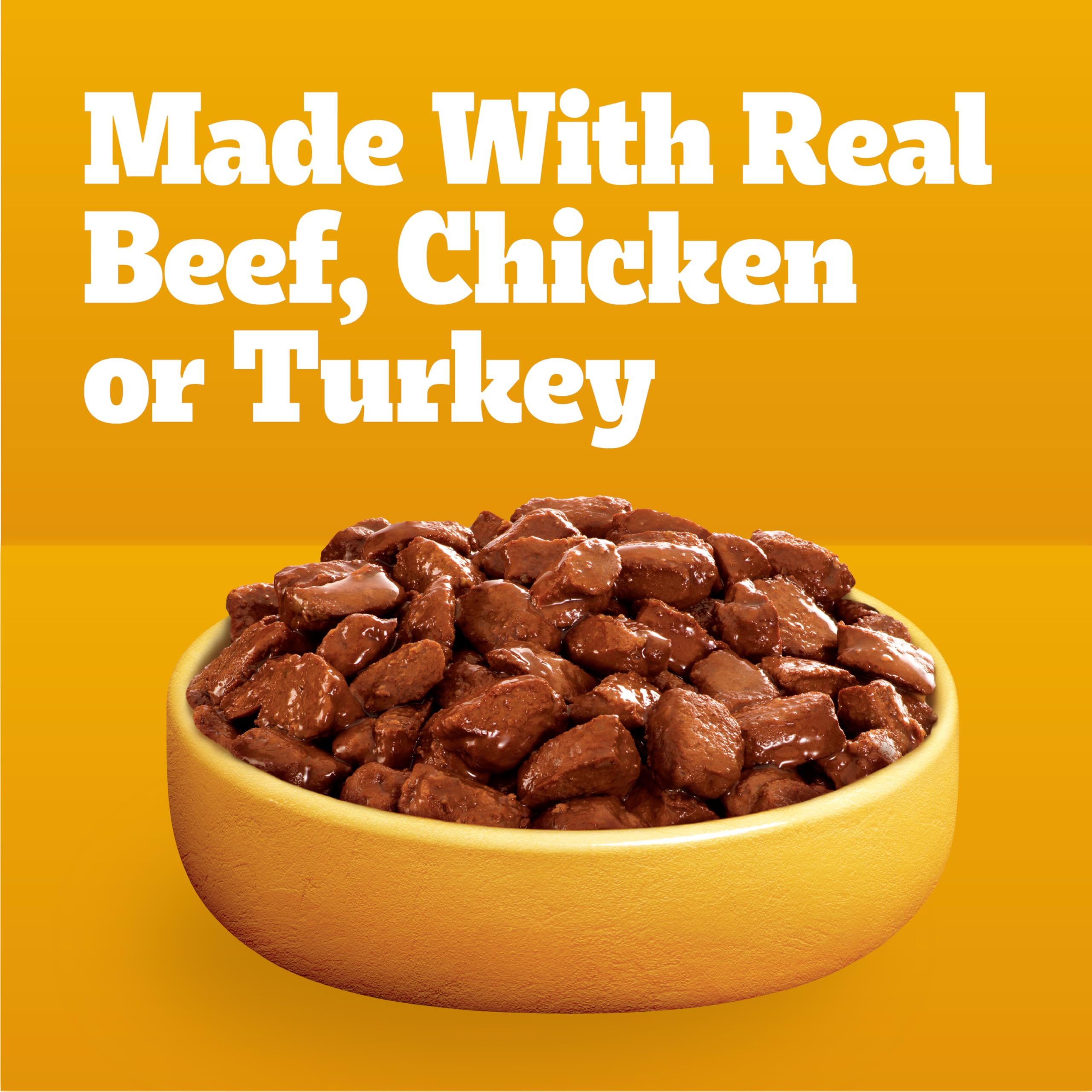 Pedigree con res y cerdo en salsa para comidas completas